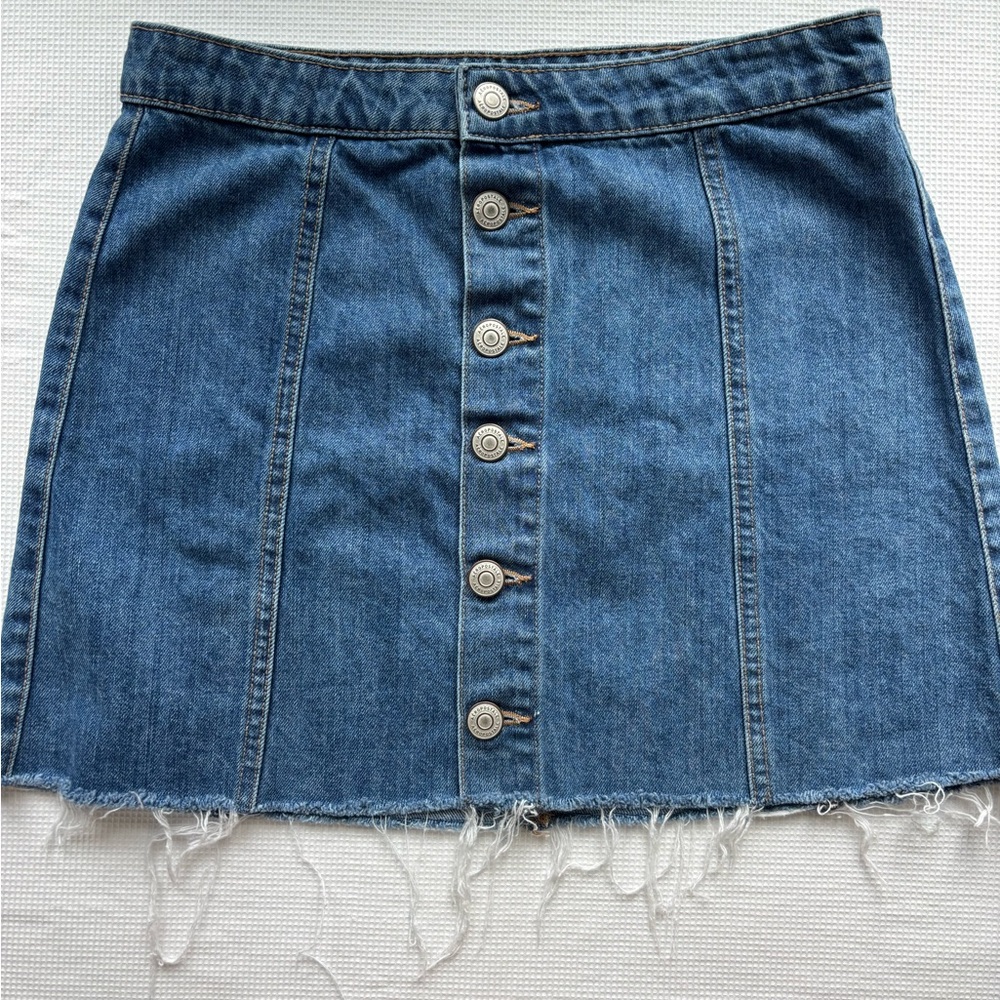 Aeropostale Blue Denim Button-Front Mini Skirt